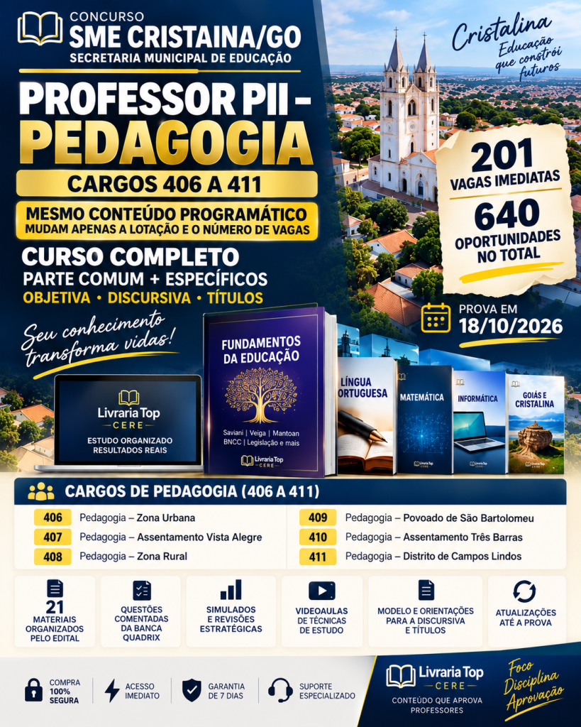 CONCURSO PROFESSOR CRISTALINA GO