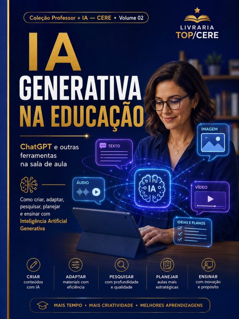 Capa do e-book IA Generativa na Educação, Volume 02 da Coleção Professor + IA da Livraria Top/CERE